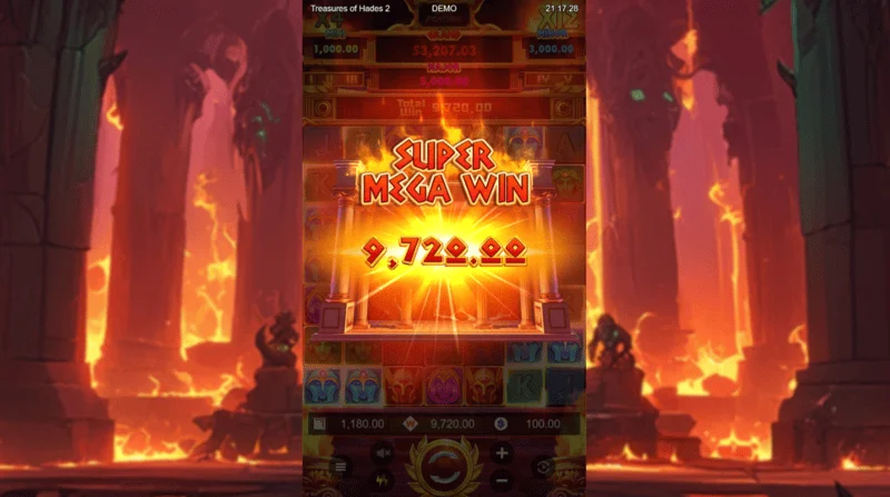 Treasures of Hades 2 — kemenangan super mega di putaran Free Spins dengan pengganda akumulatif